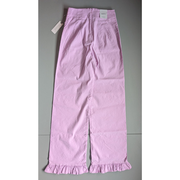 NWT Maeve The Colette Ruffle-hem Cropped Wide-leg Pants Sz 24Tall Lilac #8B507 - Picture 5 of 12